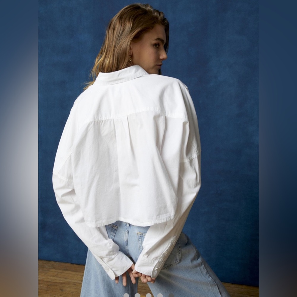 BDG Corey Cropped Button-Down Shirt NWT - Picture 4 of 9
